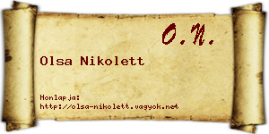 Olsa Nikolett névjegykártya